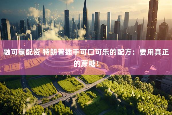 融可赢配资 特朗普插手可口可乐的配方：要用真正的蔗糖！